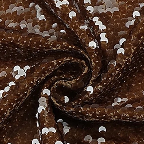 Roses Sequined Bustier Evening Gown In Mocha Shine, High-end Sequin Maxi - Picture 5 of 12